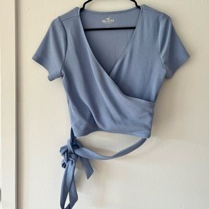 hollister tie faux wrap top